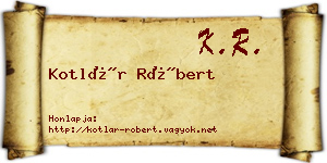 Kotlár Róbert névjegykártya